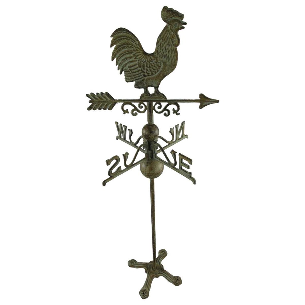 [LA-41090] Wetterhahn Wetterfahne Gusseisen farbig Wandmontage