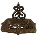 Seifenschale Gußeis. rustik. braun L 14x10 cm