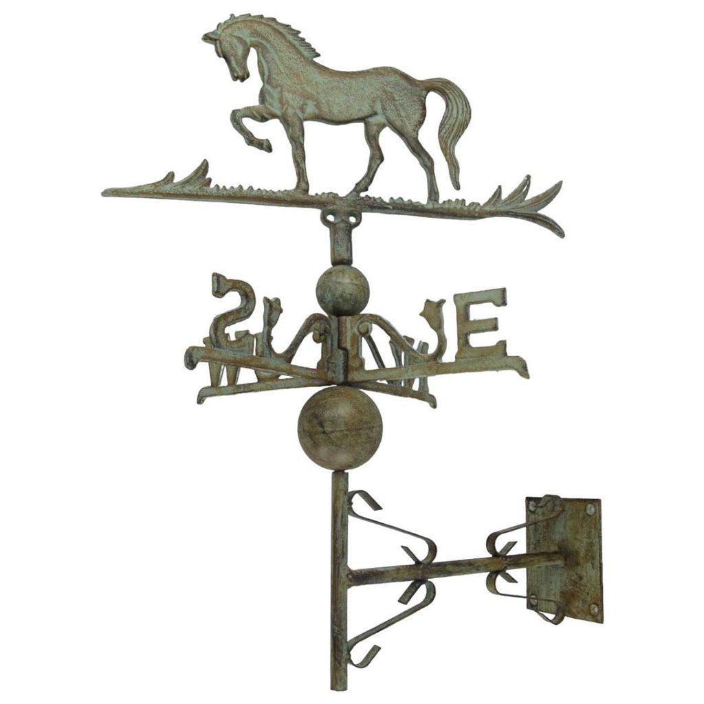 [LA-41115] Wetterhahn Wetterfahne Gusseisen Pferd farbig