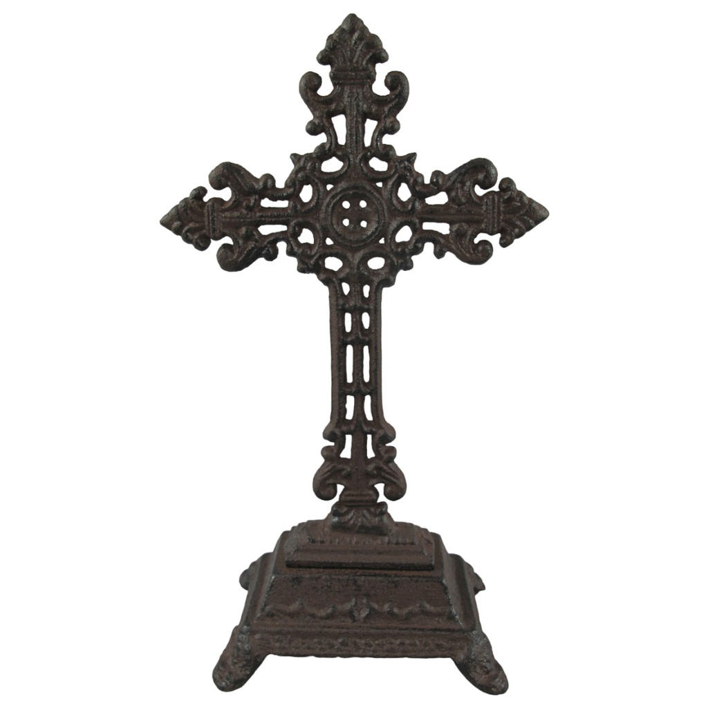[LA-41126] Figur Skulptur Kruzifix eisen rustikal H 25 cm