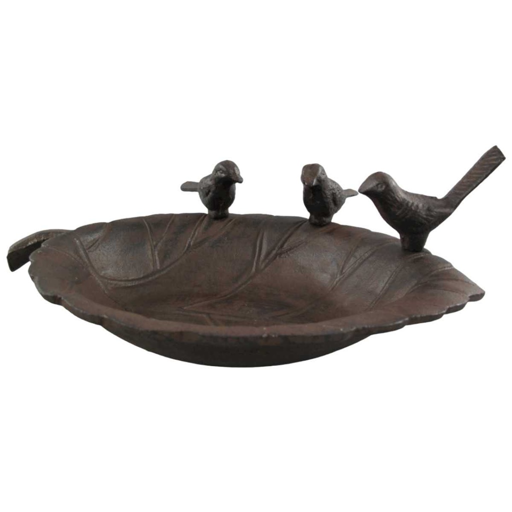 [LA-41264] Vogeltränke Futterstelle Vogelbad Eisen Braun rustikal