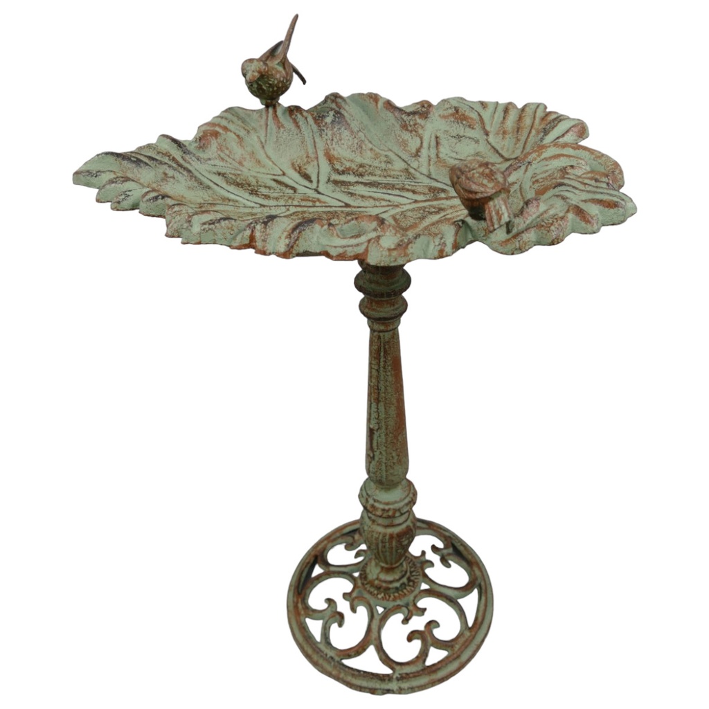 [LA-41265] Vogeltränke Gußeisen farbig H 61x40 cm