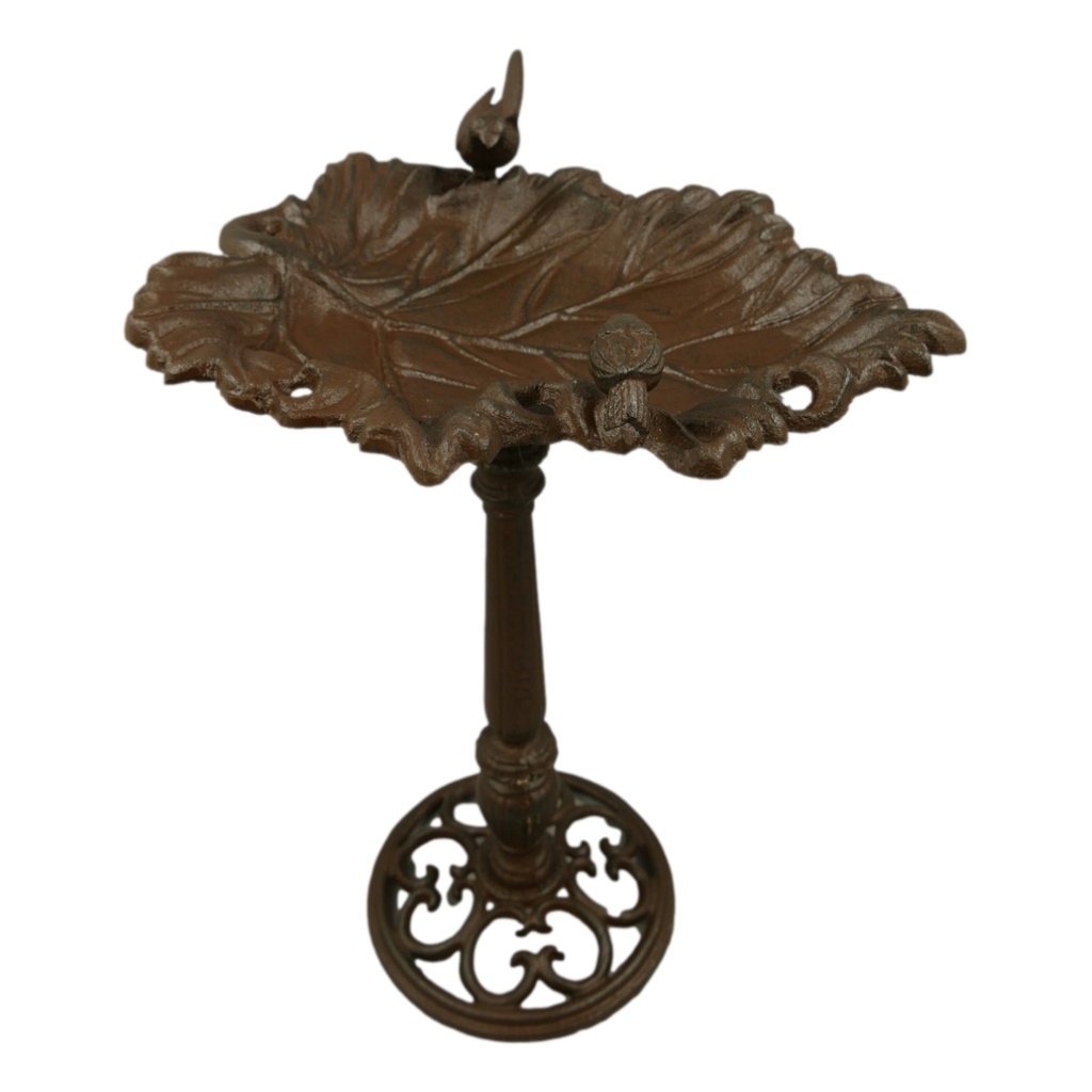 [LA-41266] Gusseisen Vogeltränke rustikal braun H 61x40 cm