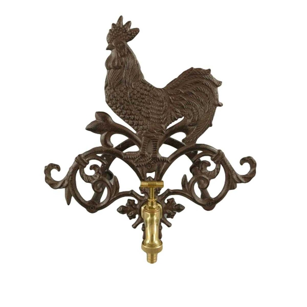 [LA-41470] Skulptur Figur Gusseisen Hahn Garten