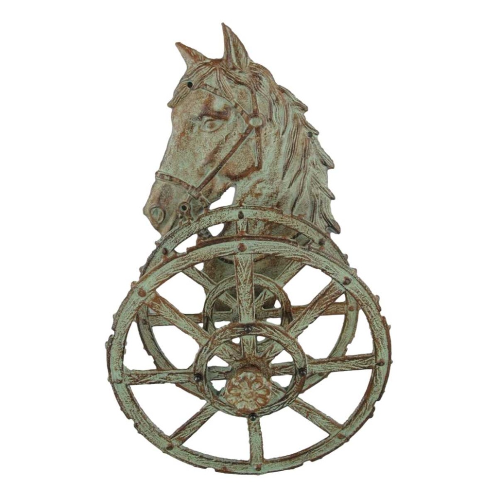 [LA-41481] Schlauchhalter Gartenschlauchhalter Garten Gusseisen Pferd farbig