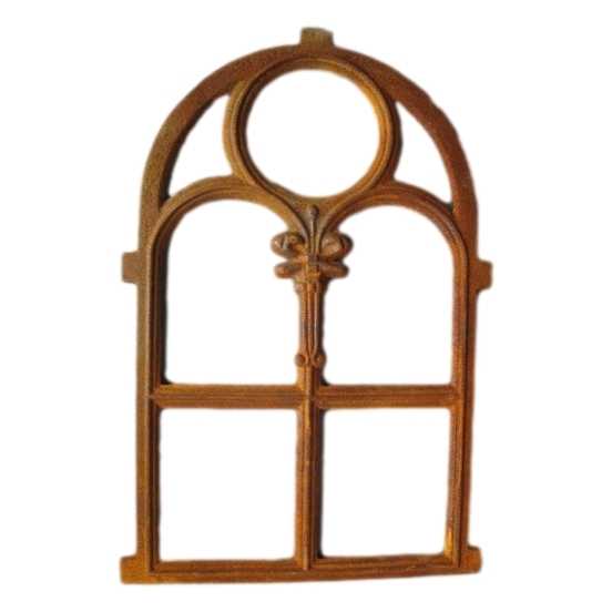 [LA-41510] Gusseisen Stallfenster Fensterrahmen Nostalgie Antik-Stil rostig 73x45 cm