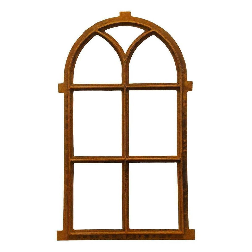 [LA-41512] Gusseisen Stallfenster Fensterrahmen Nostalgie Antik-Stil rostig 98x54 cm