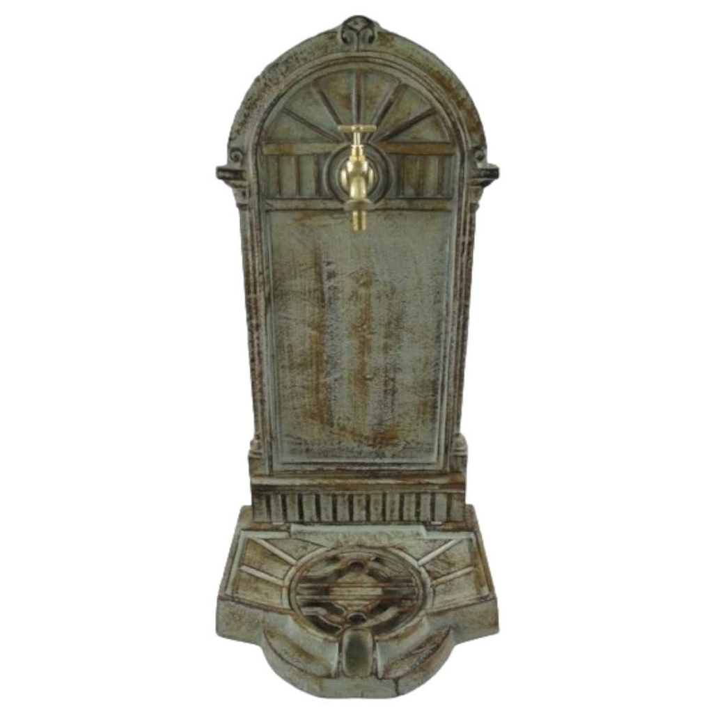 [LA-41581] Standbrunnen Wassersäule Gartenbrunnen Zapfstelle Gusseisen farbig Garten #41581