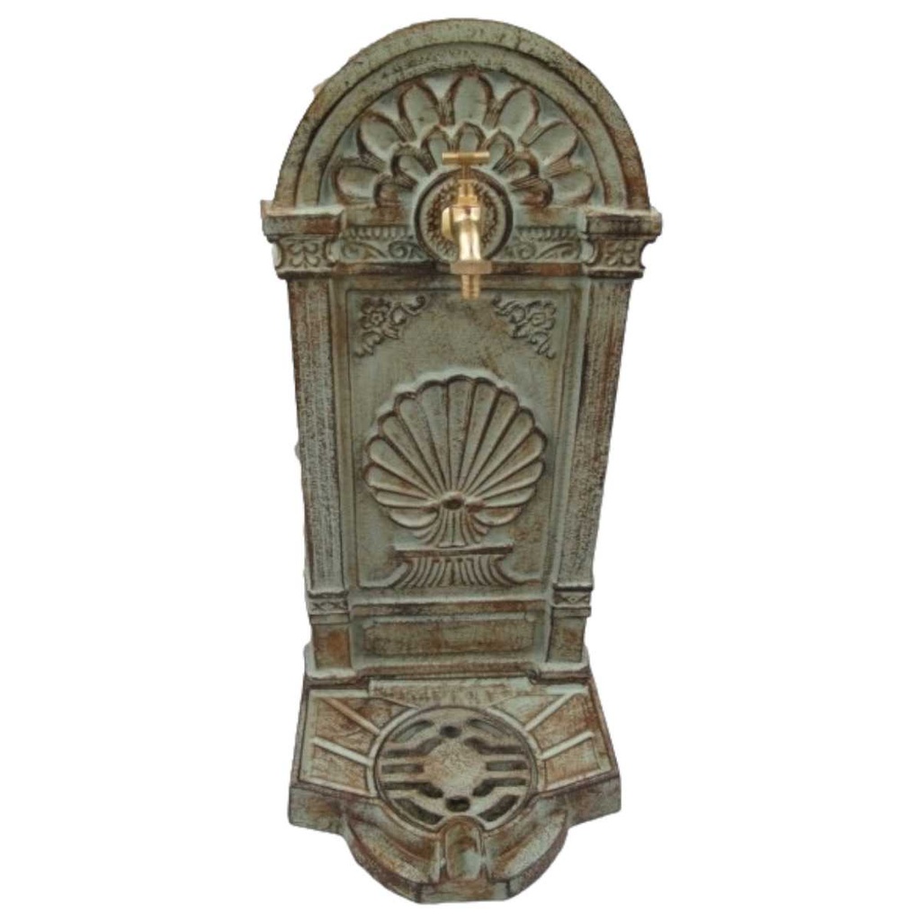 [LA-41585] Standbrunnen Wassersäule Gartenbrunnen Zapfstelle Gusseisen farbig Garten #41585
