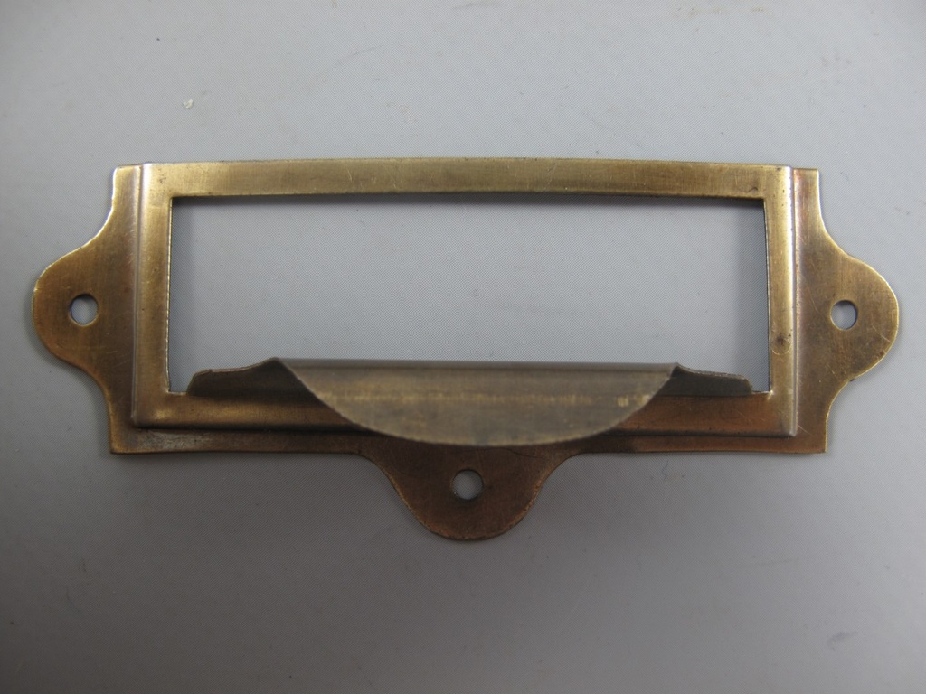 [LA-42345] Etiketrahmen/Griff Messing brüniert L 90x40mm