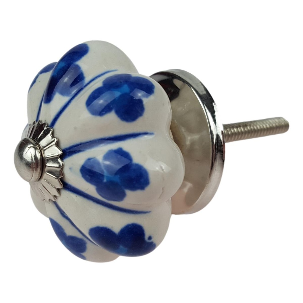[LA-42432] Porzellanknopf Porzellan Möbelgriff Schubladengriff Möbelknauf blau D 35mm