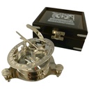 Kompass Vernickelt Box Glasscheibe 5x15x15cm
