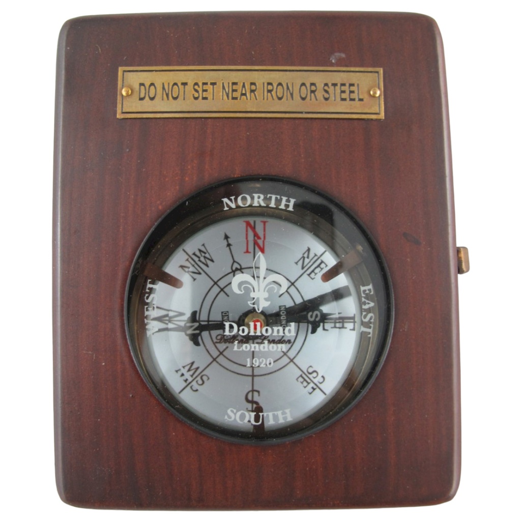 [LA-42762] Kompaß Mit Box Messing Brüniert D 7 cm