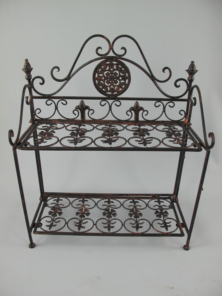 [LA-42839] Regal Eisen Rustikal Braun H 48x40 cm