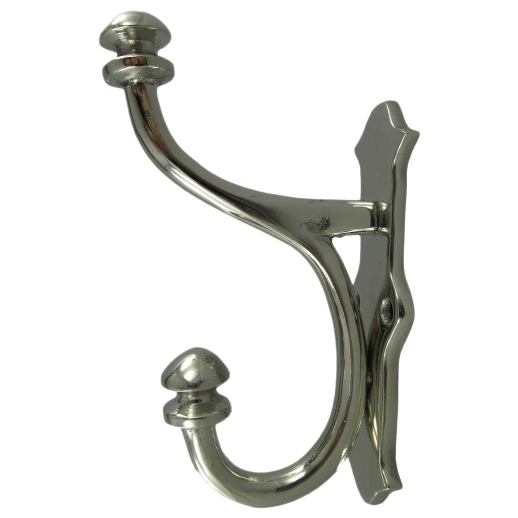 [LA-46424] Garderobenhaken Kleiderhaken Wandhaken Mantelhaken Aluminium vernickelt #46424