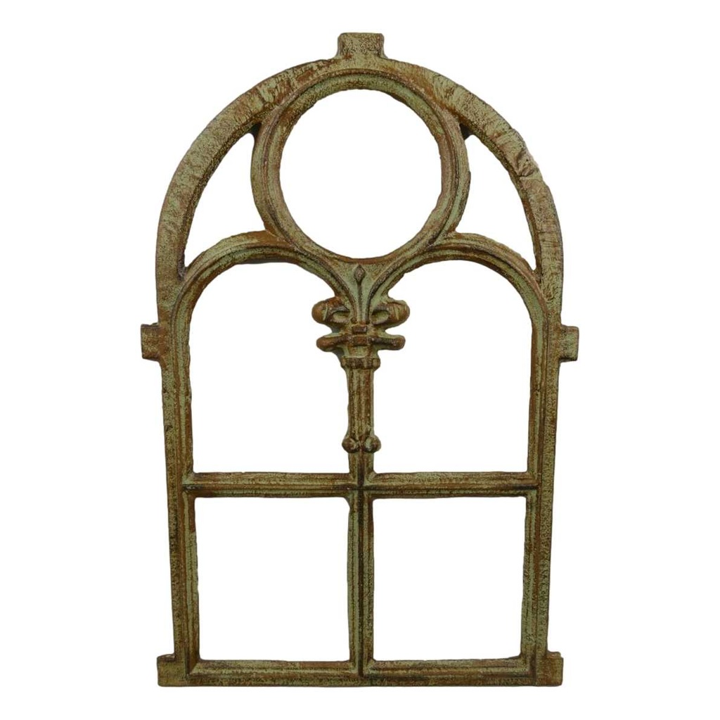 [LA-49014] Gusseisen Stallfenster Fensterrahmen Nostalgie Antik-Stil farbig H 73x45cm