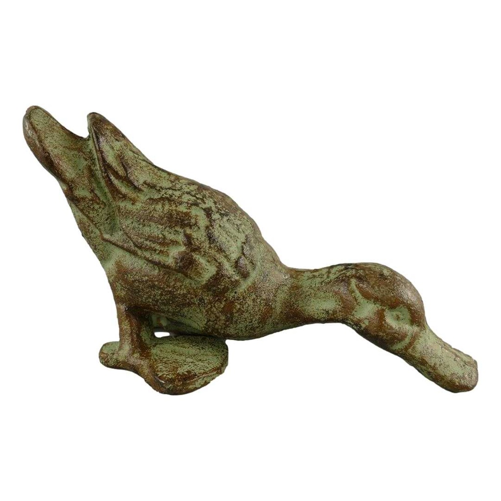 [LA-49038] Gusseisen Figur Skulptur Ente farbig L 22cm