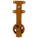 Eisen Umlenkrolle Seilrolle Flaschenzug Riemenscheibe Naturrost Farbig H 32cm
