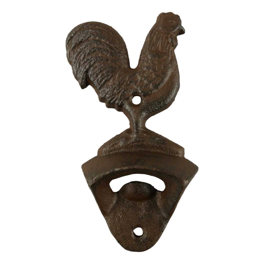 [LA-49054] Eisen Wand Flaschenöffner Huhn Farbe H 14cm