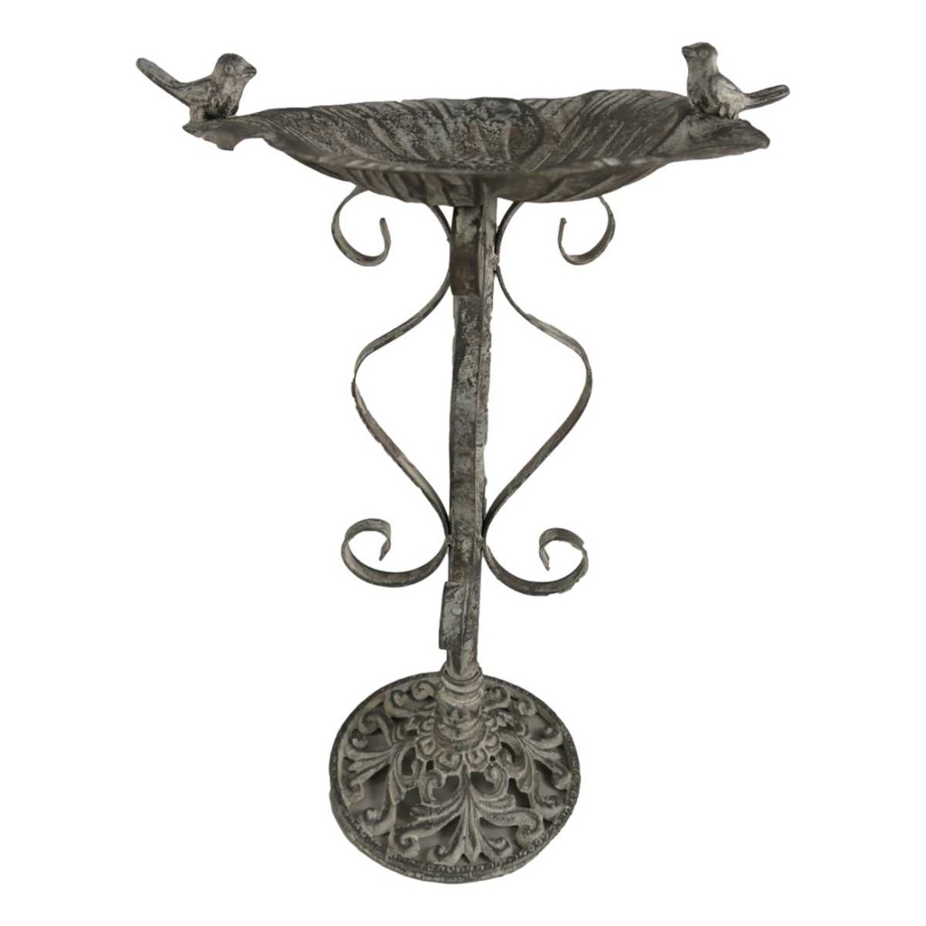 [LA-59959] Vogeltränke/Futterstelle Eisen Grau H 45cm