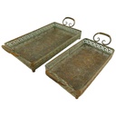 Tray Eisen Farbig. 2st. L 46/55cm Set!