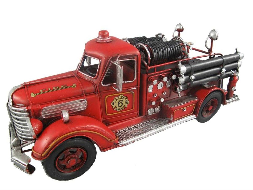 [LA-60033] Figur Skulptur Blechmodell Blechauto Modellauto Nutzfarzeug Feuerwehrwagen