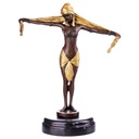 Bronze Skulptur Figur Bronzeskulptur Bronzefigur Scarf Dancer Tänzerin mit Schal nach D.H.Chiparus Art-Deco-Stil