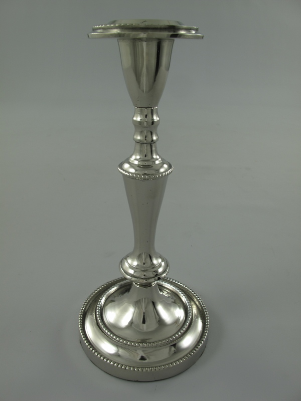 [LA-70661] Kerzenständer Kerzenleuchter Kerzenhalter Aluminium Vernickelt H 22 cm