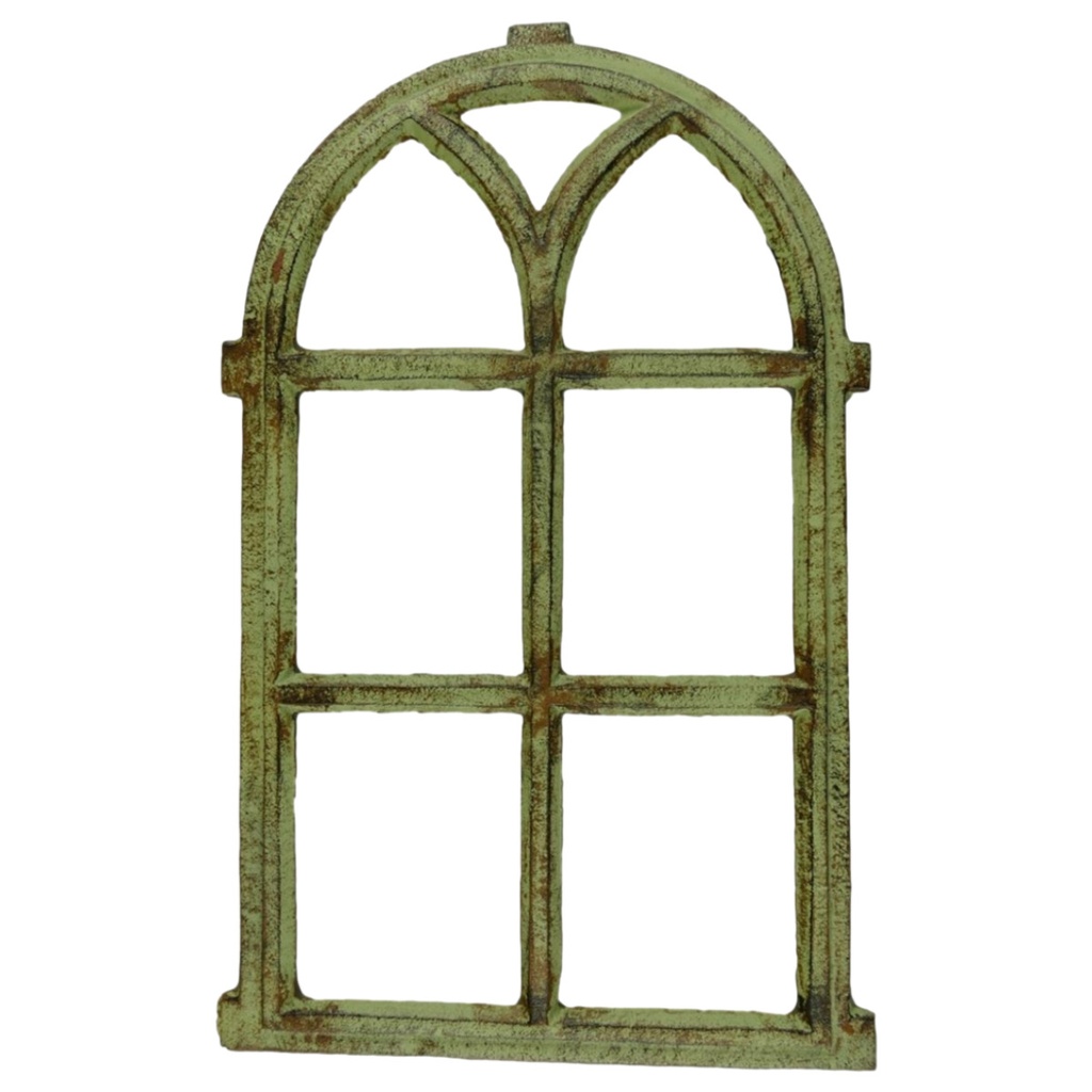 [LA-70723] Gusseisen Stallfenster Fensterrahmen Nostalgie Antik-Stil farbig H 67x42cm