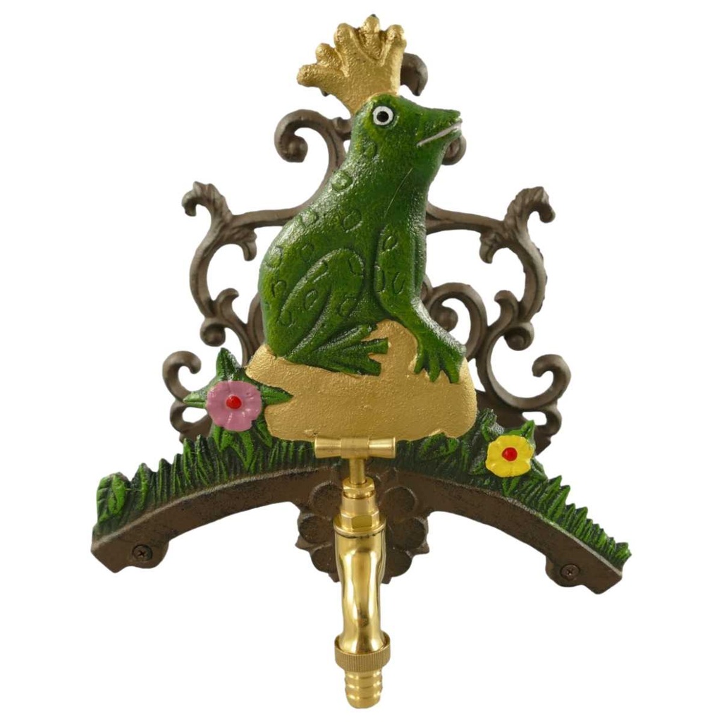 [LA-81918] Schlauchhalter Gartenschlauchhalter Garten Gusseisen Froschkönigin bunt