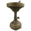 Decken./Wandhalter Messing brüniert ohne Schirm Gh 6-H 14cm