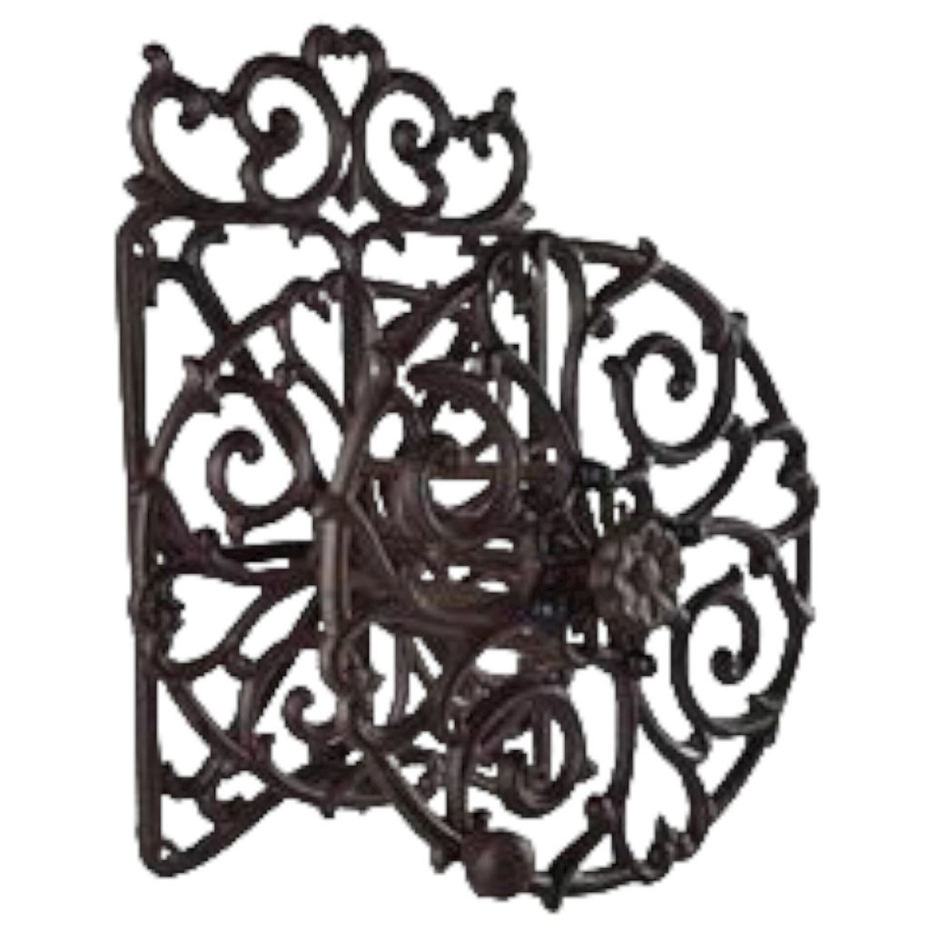 [LA-82140] Schlauchhalter Schlauchtrommel Schwengel rustikal braun H.35x23cm