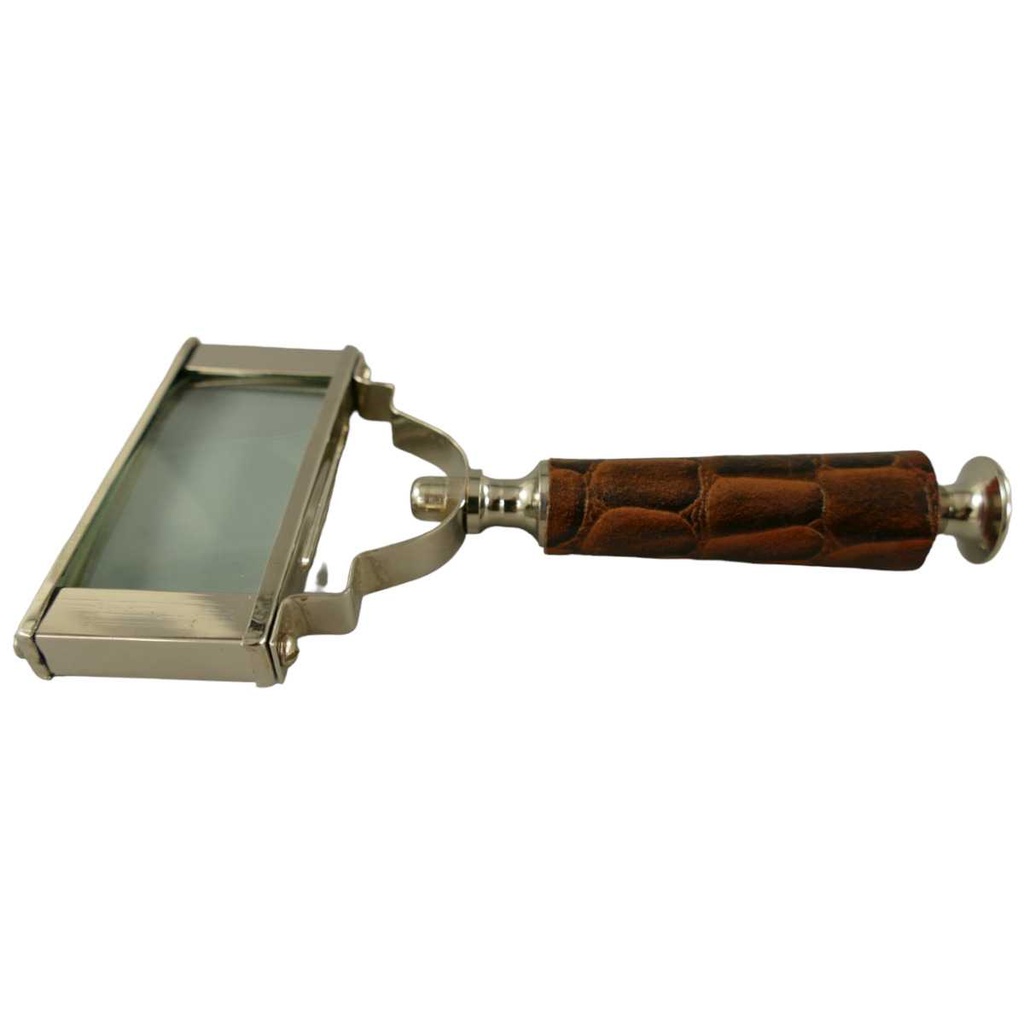 [LA-85564] Leselupe Handlupe Vergrößerungsglas Bein vernickelt eckig #85564