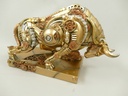 Skulptur Kunststein Nashorn farbig