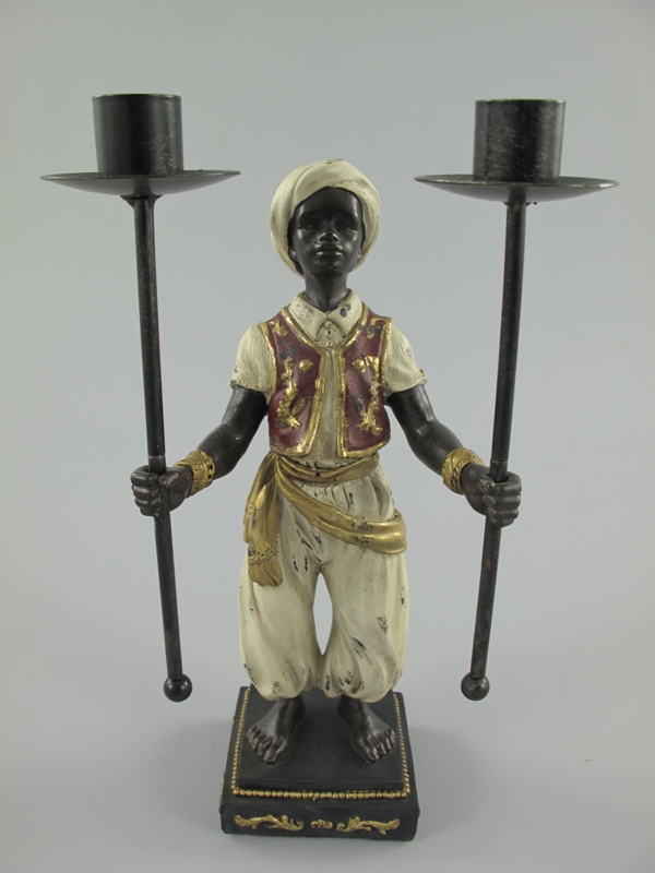 [LA-85572] Figur 2flammig Kunststein farbig
