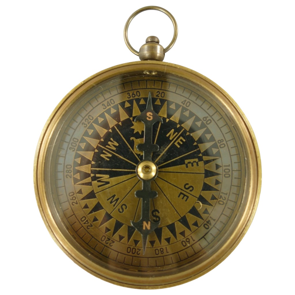 [LA-85608] Kompaß Messing brüniert D.7cm