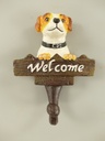 Garderobenhaken Hund Welcome Eisen Farbig H.14cm