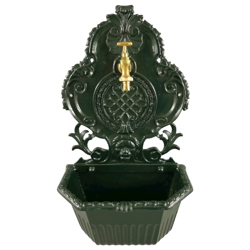 [LA-85848] Wandbrunnen Alu Guß grün H.60cm