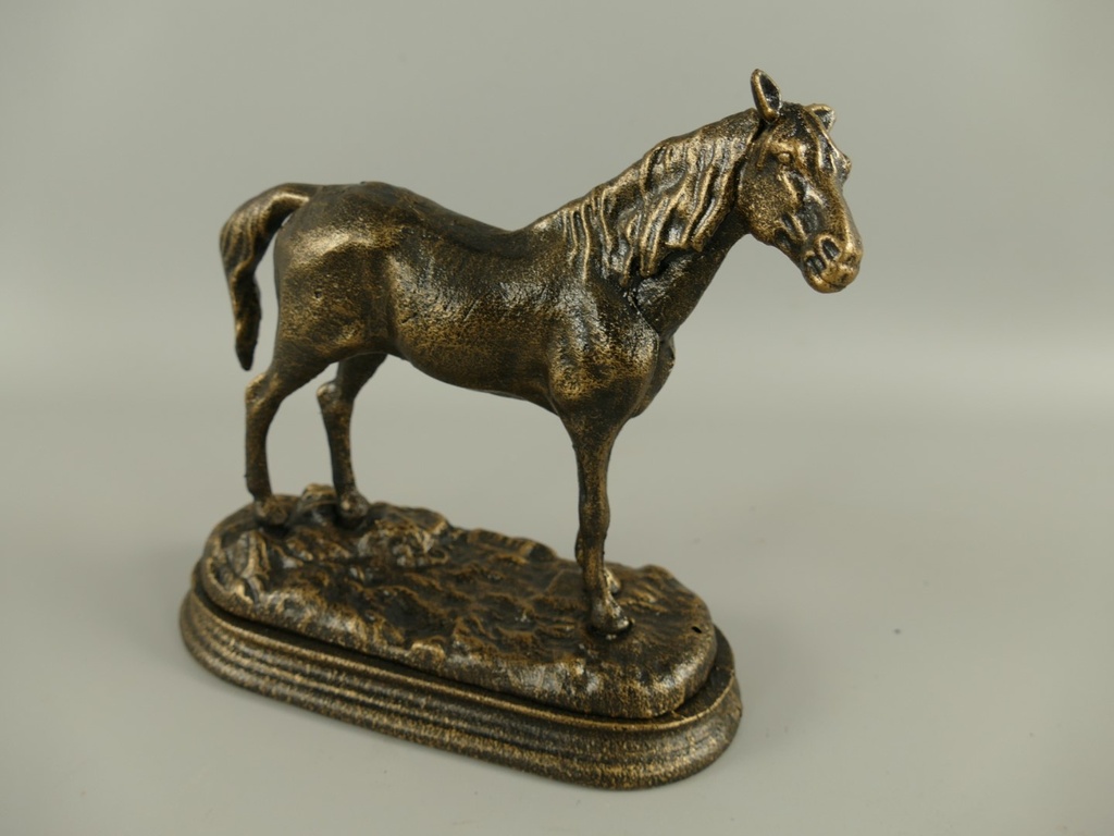 [LA-85928] Figur Skulptur Pferd rustikal Eisen L.21x20cm