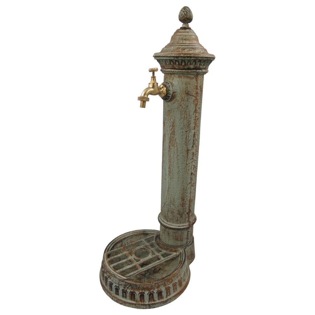 [LA-85990] Zapfsäule Gußeisen farbig H.78x33cm