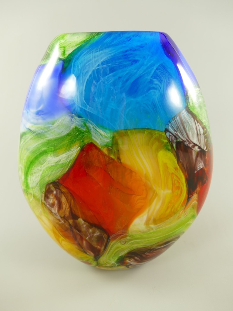 [LA-85995] Glas Vase farbe H.34x10cm
