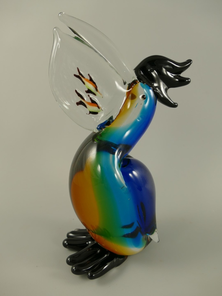 [LA-85999] Skulptur Glas Vogel farbig