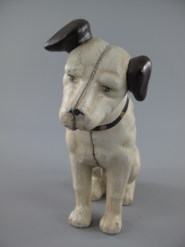 [LA-86029] Figur Skulptur Hund Eisen farbig H.16x15cm