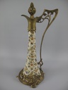 Porzellan/Messing Jugendstil Flasche H.35x16cm #86068