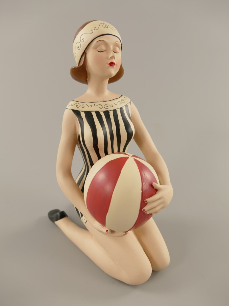[LA-86162] Figur Skulptur Badepuppe Polystein farbe H.21cm