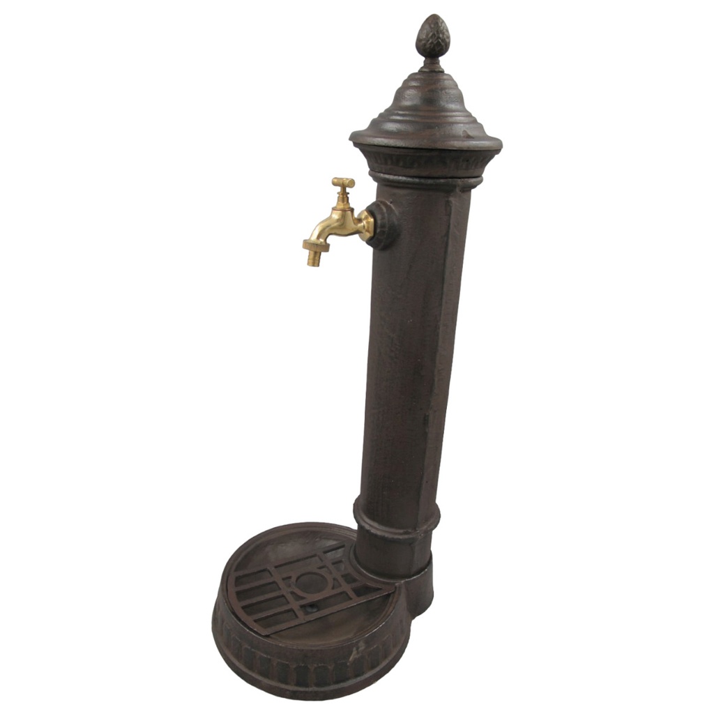 [LA-86191] Zapfsäule Gußeisen rustikal braun H.78x33cm