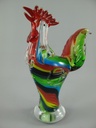 Skulptur Glas Hahn farbig