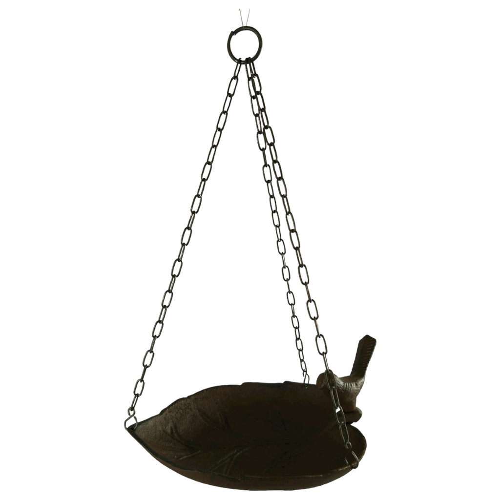 [LA-86231] Vogeltränke/Fütterungspl. Eisen rust. braun H.38cm