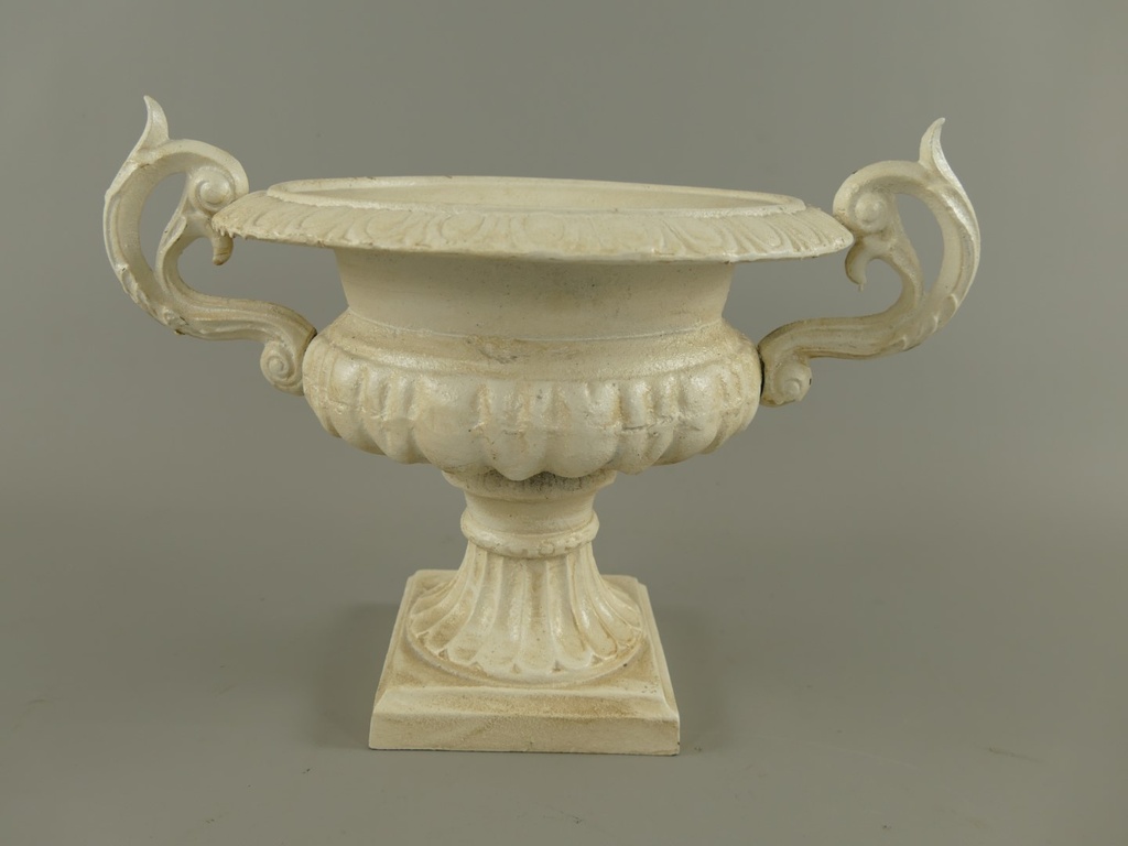 [LA-86288] Urn Antik weiß Eisen H.27x37cm