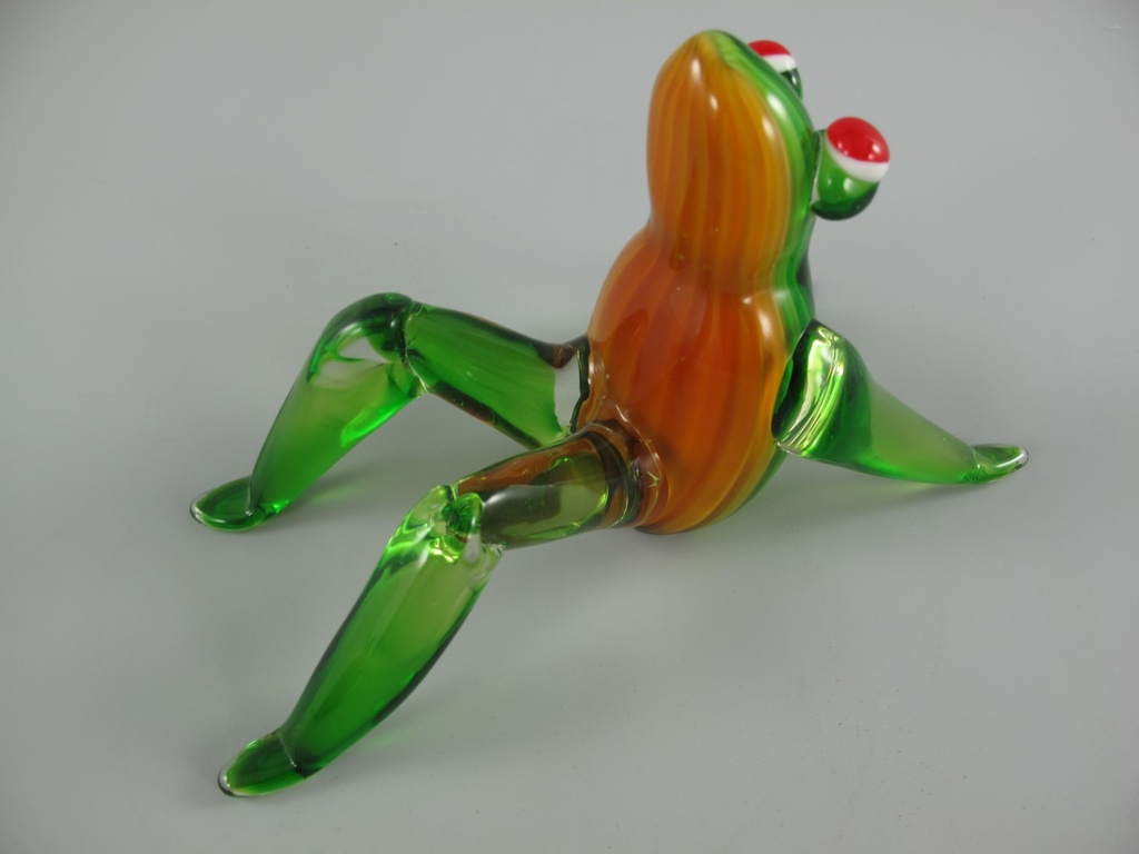 [LA-86375] Skulptur Glas Frosch farbig